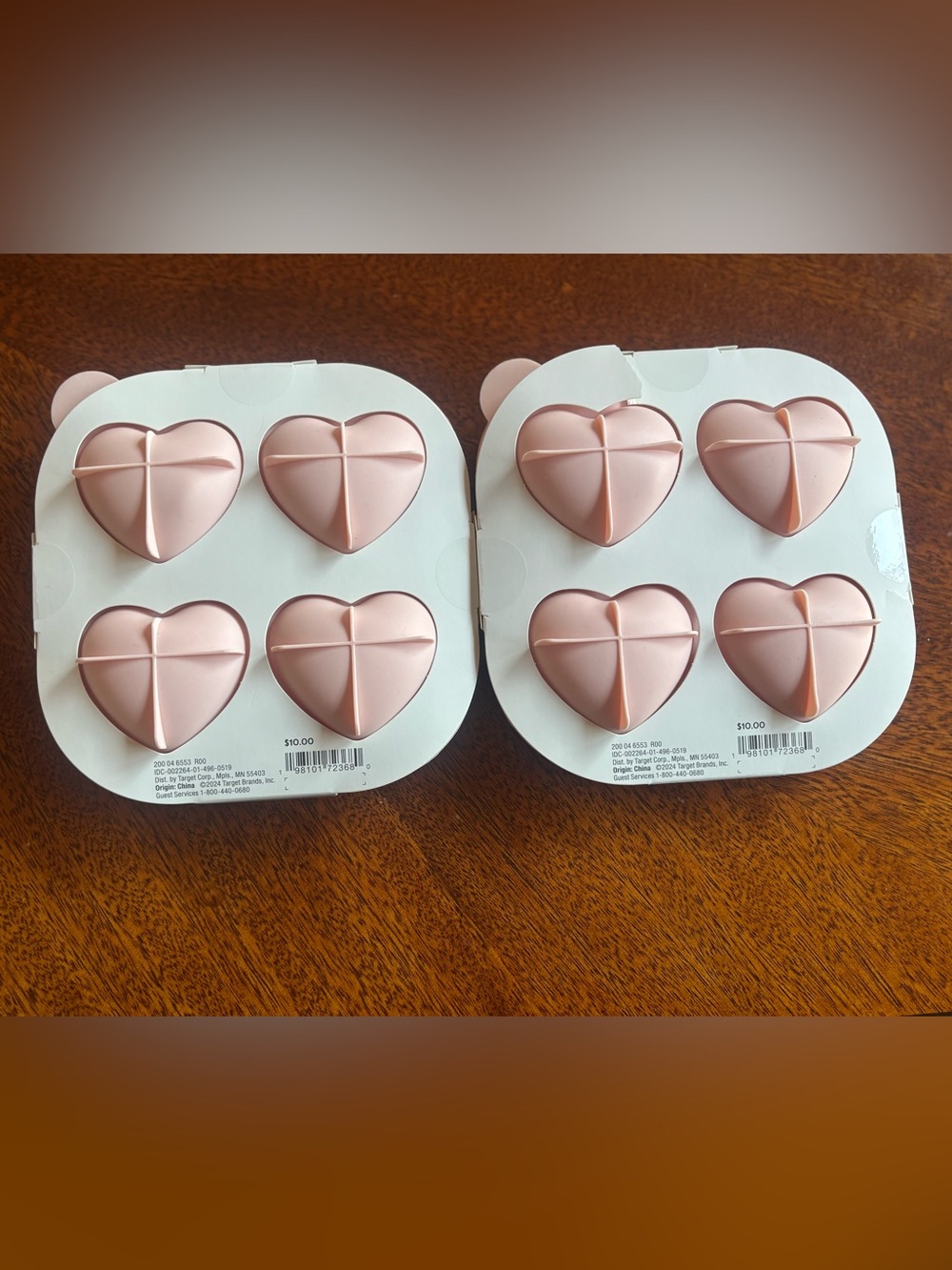 2 Threshold Pink Heart Shape Silicone Ice Cube Tray